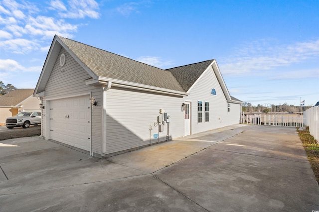 view of home's exterior with a garage