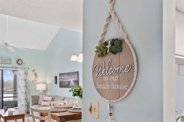 interior details with ceiling fan