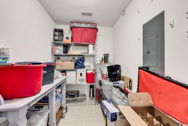 storage room with electric panel