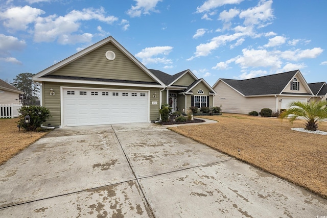 view of front facade with a garage