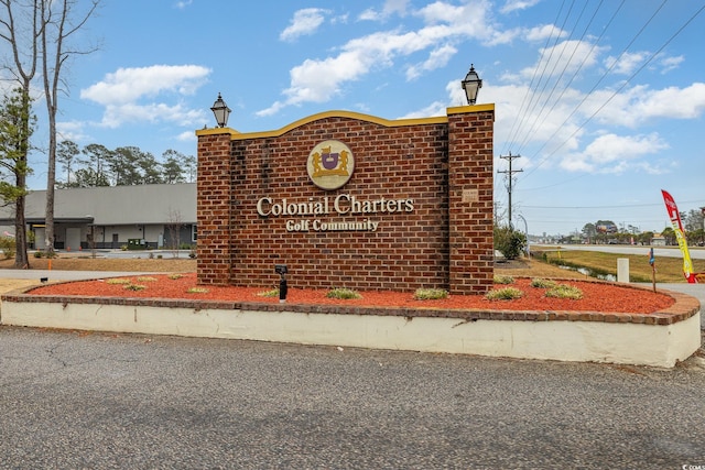 view of community sign