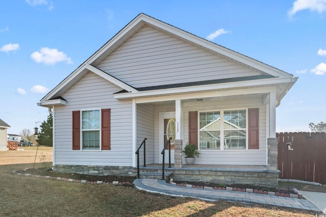 view of front of home with a porch