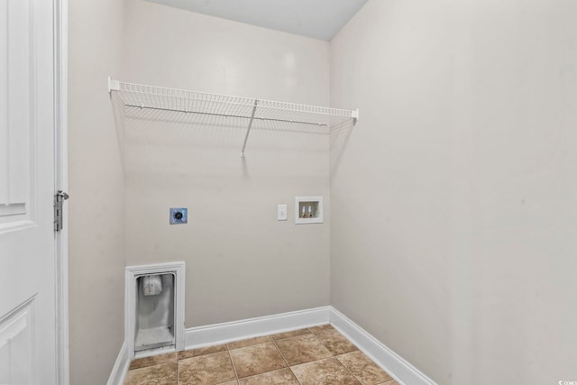 washroom with hookup for an electric dryer and hookup for a washing machine