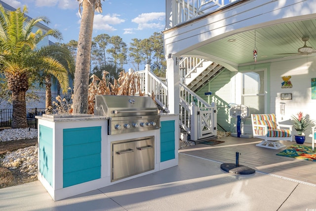 view of patio with grilling area and exterior kitchen