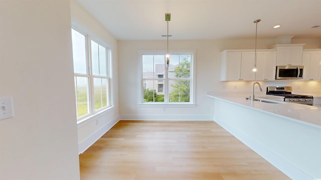 48 Furman Ln, Pawleys Island, SC 29585 - kitchen featuring appliances with stainless steel finishes, healthy amount of natural light, light countertops, and recessed lighting