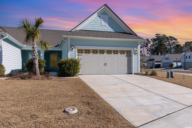 view of front of house with a garage