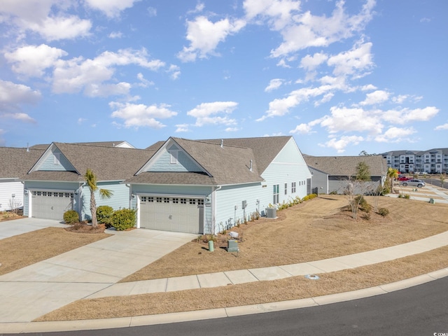 single story home with a garage