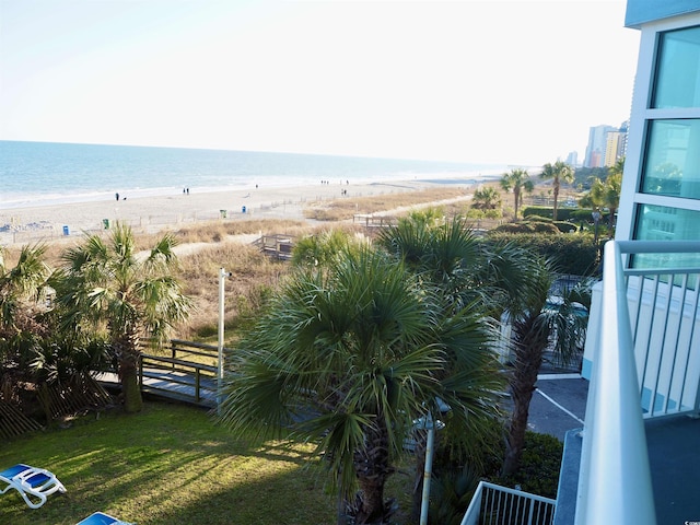 water view with a view of the beach