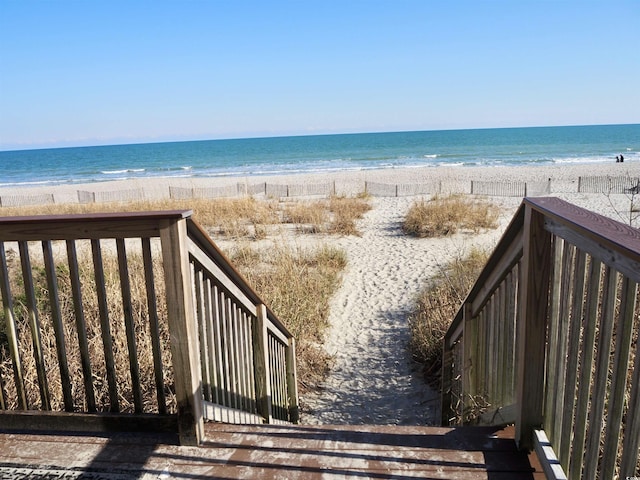 water view featuring a beach view