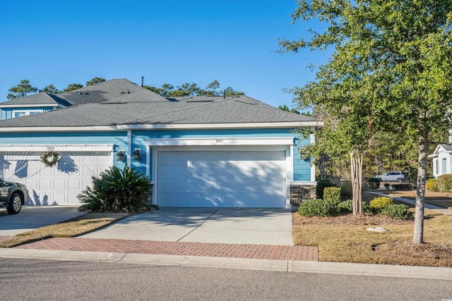 view of front of house with a garage