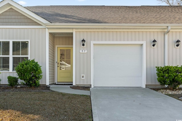 property entrance featuring a garage