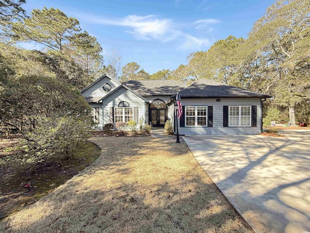 ranch-style home with french doors