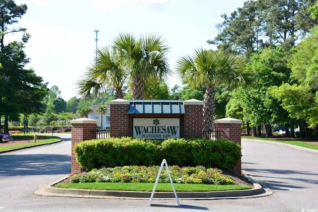 view of community sign