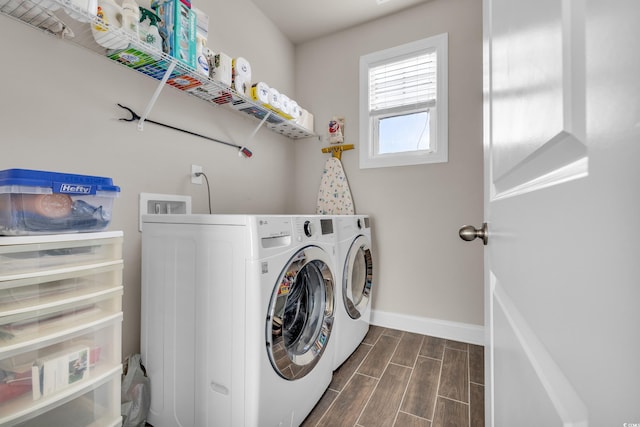 1405 Osprey Pointe Ln, North Myrtle Beach, SC 29582 - laundry room with washer and clothes dryer and wood tiled floors