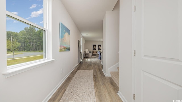 hallway featuring light hardwood / wood-style floors