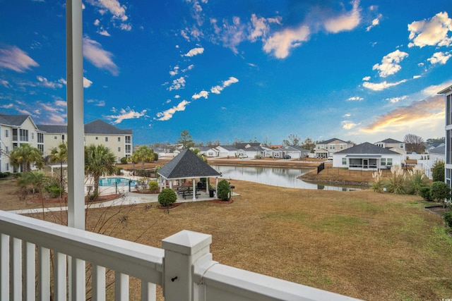 exterior space with a gazebo