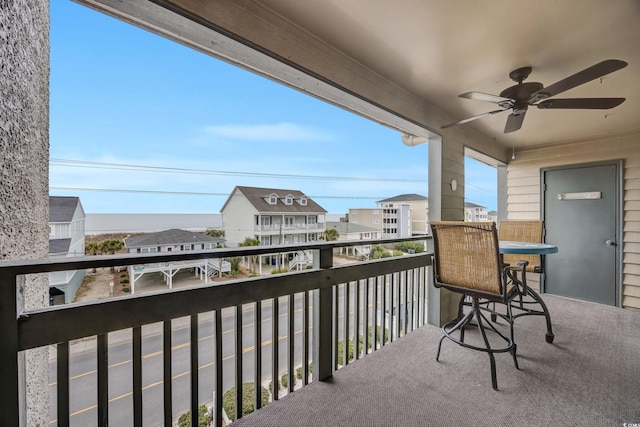 balcony with ceiling fan