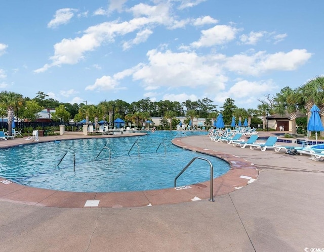 view of pool with a patio area