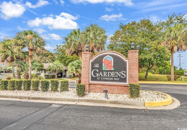 view of community sign