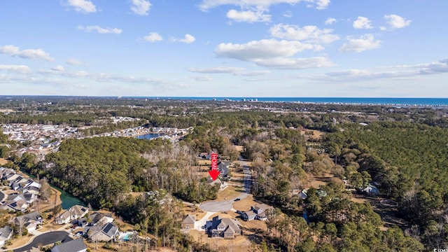 640 Fox Hollow Rd, Murrells Inlet, SC 29576 - aerial view of property and surrounding area with a large body of water and a heavily wooded area