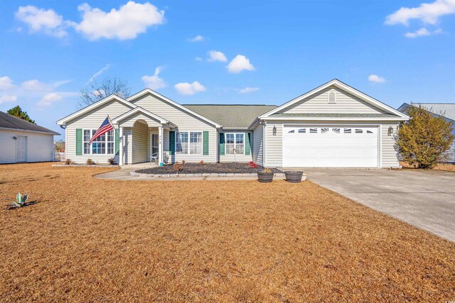 ranch-style home with a garage