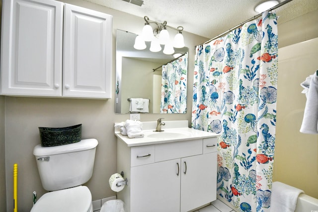 3601 S Ocean Blvd Unit 7-E, North Myrtle Beach, SC 29582 - full bath with vanity and a textured ceiling