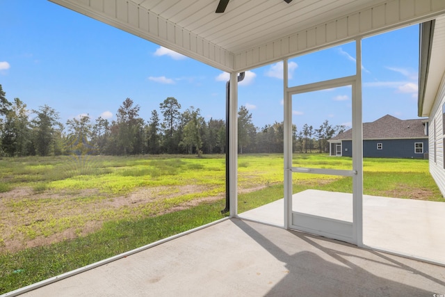 view of unfurnished sunroom