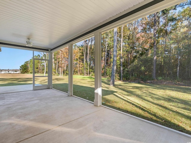 view of unfurnished sunroom