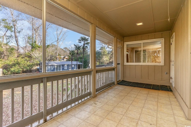 view of unfurnished sunroom