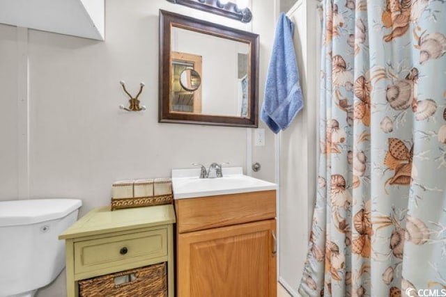 bathroom with vanity and toilet