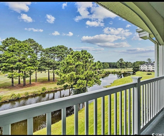 balcony with a water view