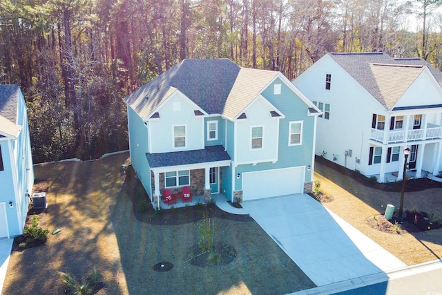 view of property featuring a garage