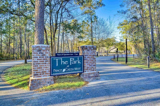 view of community sign