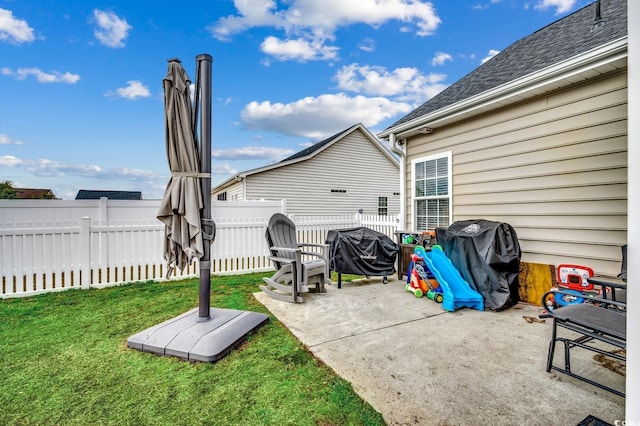 view of patio featuring area for grilling