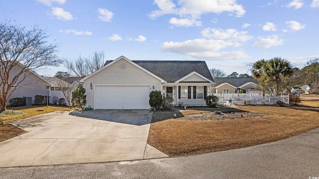 ranch-style house featuring a garage