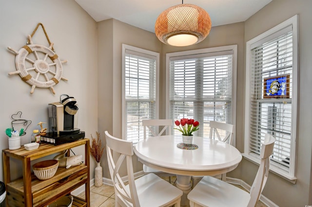 view of tiled dining area