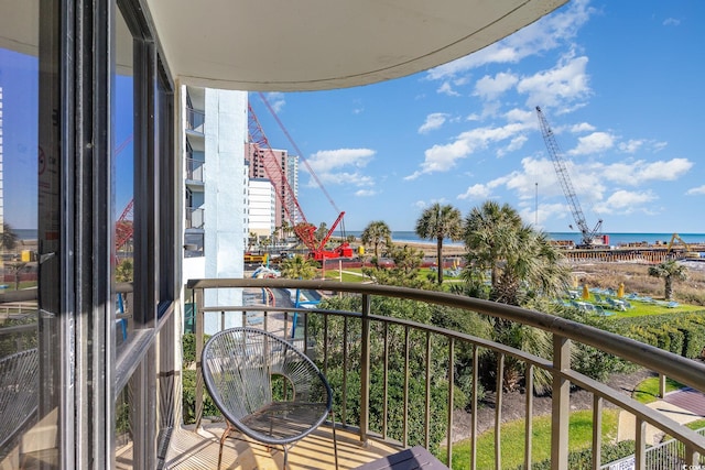 balcony with a water view