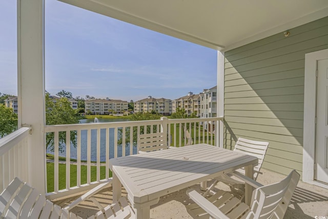 balcony with a water view