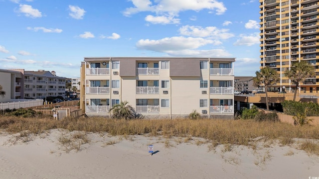 view of building exterior featuring a water view