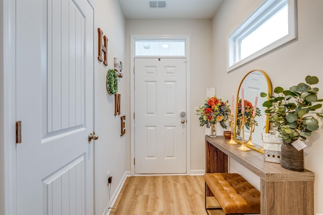 entryway featuring light hardwood / wood-style flooring