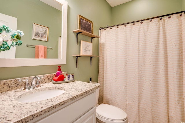 bathroom with toilet and vanity