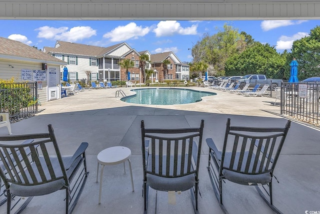 view of pool with a patio area