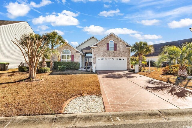 view of front property with a garage