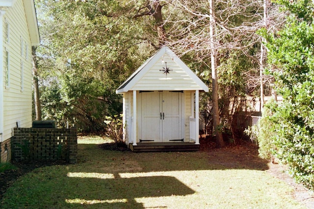 view of shed