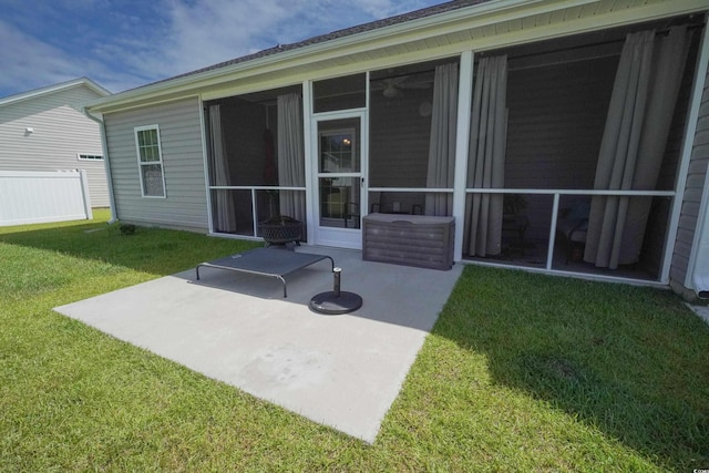 141 Baylee Cir, Galivants Ferry, SC 29544 - back of house with a sunroom, a yard, and a patio area