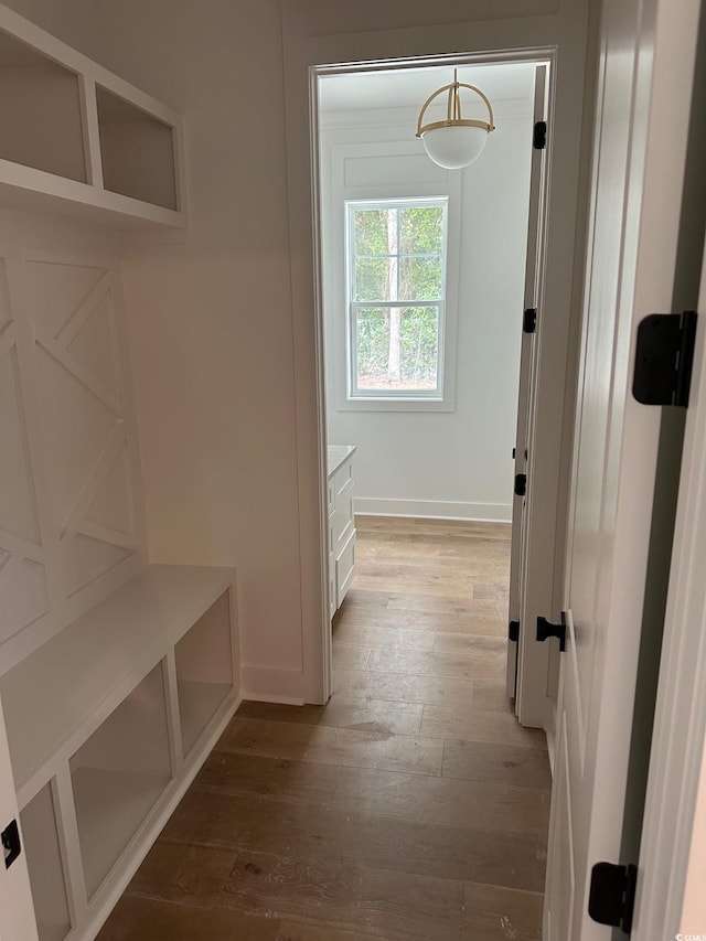 mudroom featuring hardwood / wood-style flooring