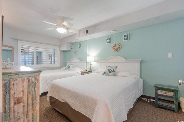 4800 S Ocean Blvd Unit 1007, North Myrtle Beach, SC 29582 - bedroom with carpet flooring and ceiling fan