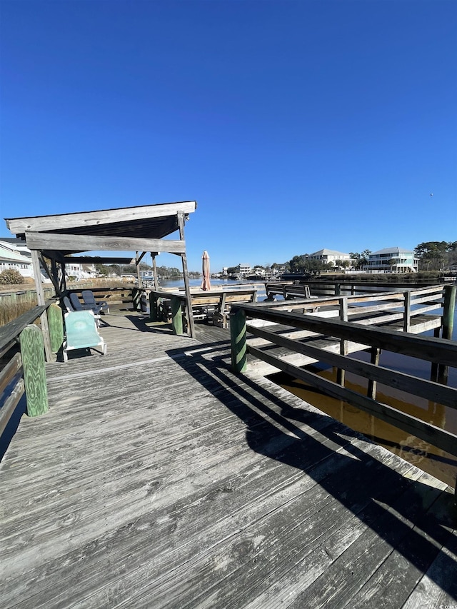 view of dock area