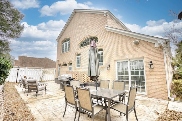 view of patio / terrace with a grill