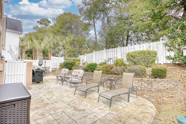 view of patio with grilling area